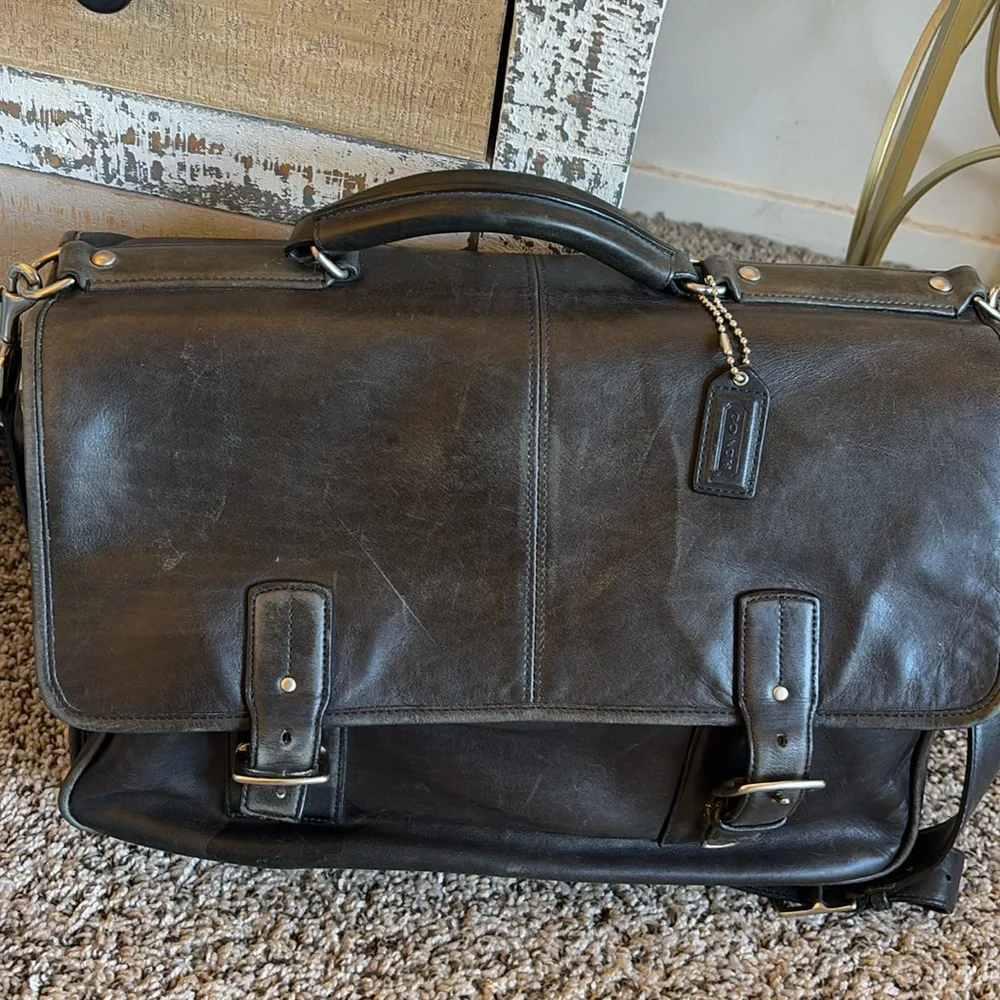 Coach Black Leather Briefcase - Picture 2 of 16